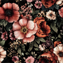 Cute Boho-Unicorns Boho Black Peach Flowers